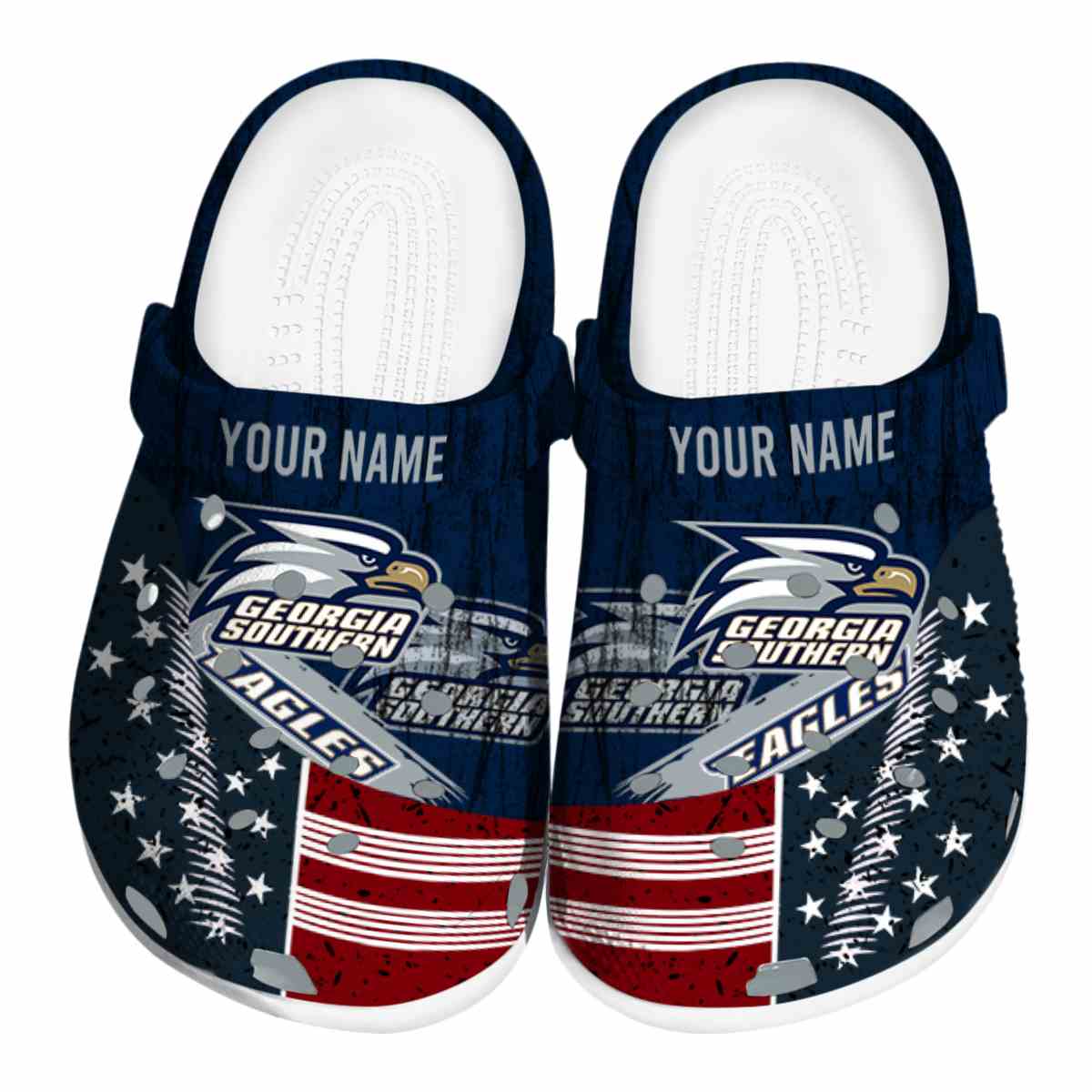 Georgia Southern Eagles NCAA Sport Crocs Crocband Clogs Shoes Comfortable For Men Women and Kids