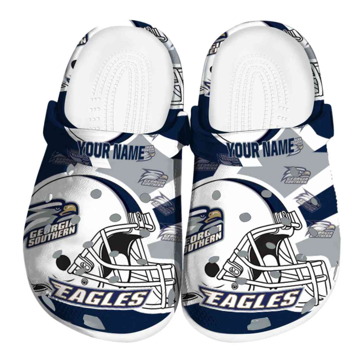 Georgia Southern Eagles NCAA Sport Crocs Crocband Clogs Shoes Comfortable For Men Women and Kids