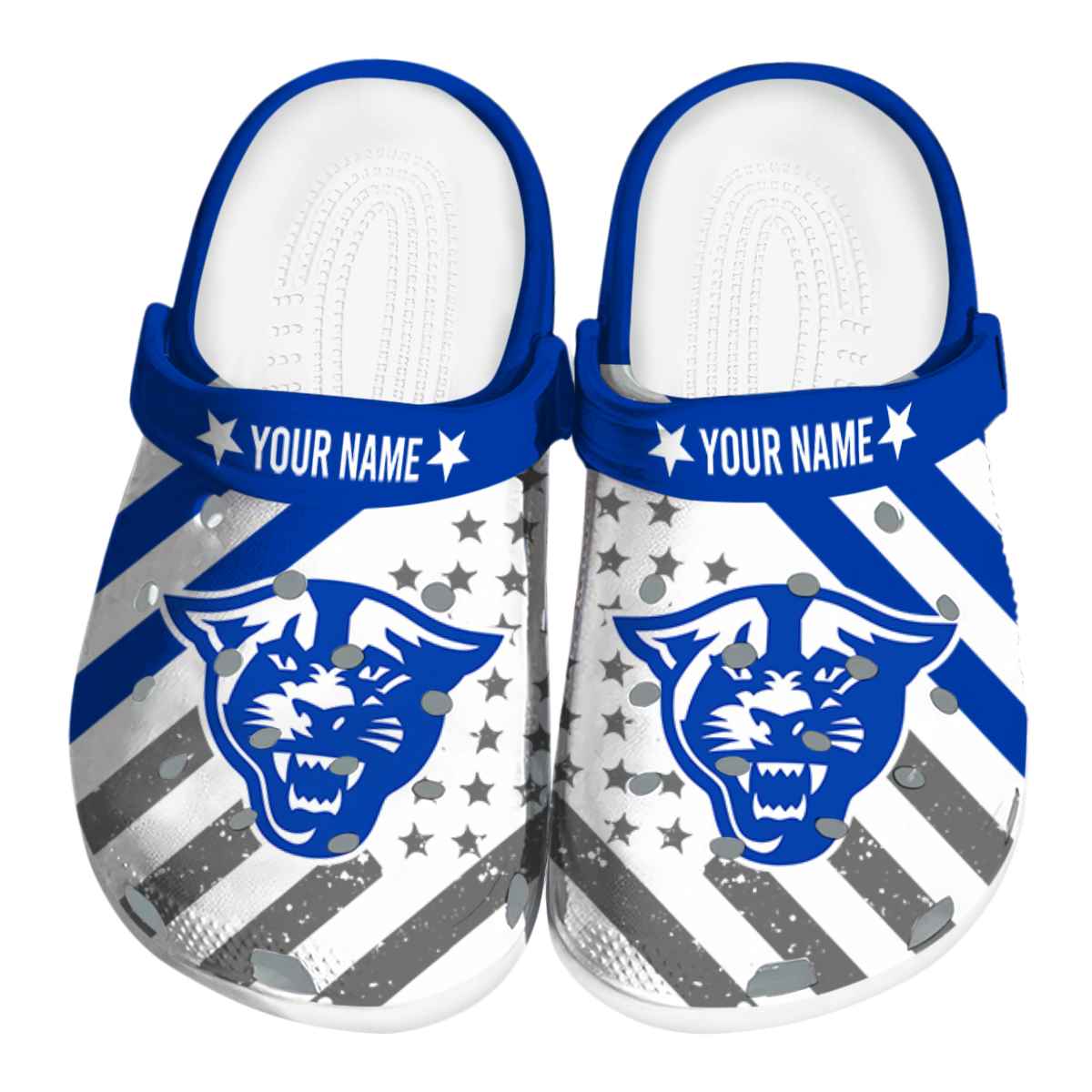 Georgia State Panthers NCAA Sport Crocs Crocband Clogs Shoes Comfortable For Men Women and Kids