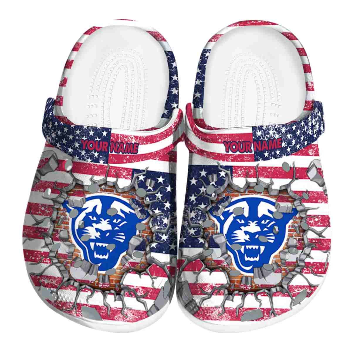 Georgia State Panthers NCAA Sport Crocs Crocband Clogs Shoes Comfortable For Men Women and Kids
