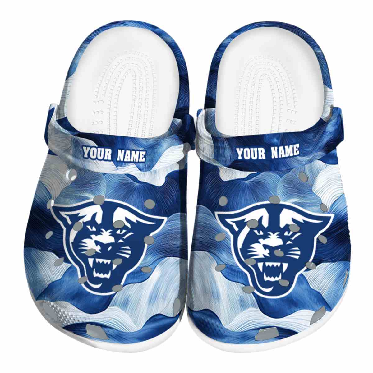 Georgia State Panthers NCAA Sport Crocs Crocband Clogs Shoes Comfortable For Men Women and Kids