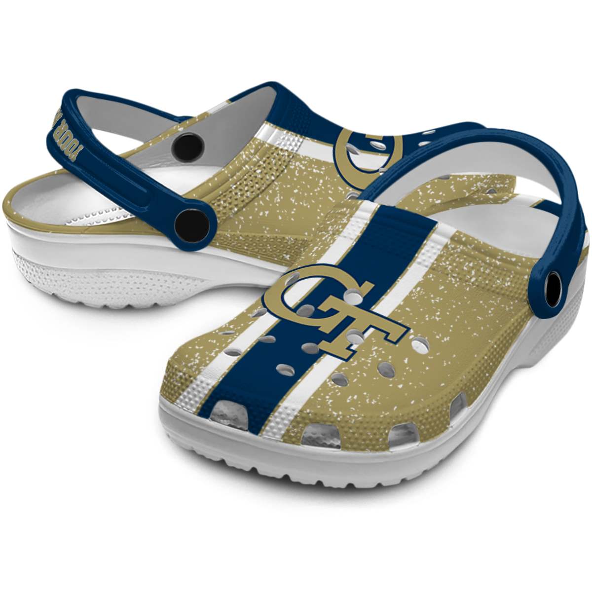 Georgia Tech Yellow Jackets NCAA Sport Crocs Crocband Clogs Shoes Comfortable For Men Women and Kids - Image 3