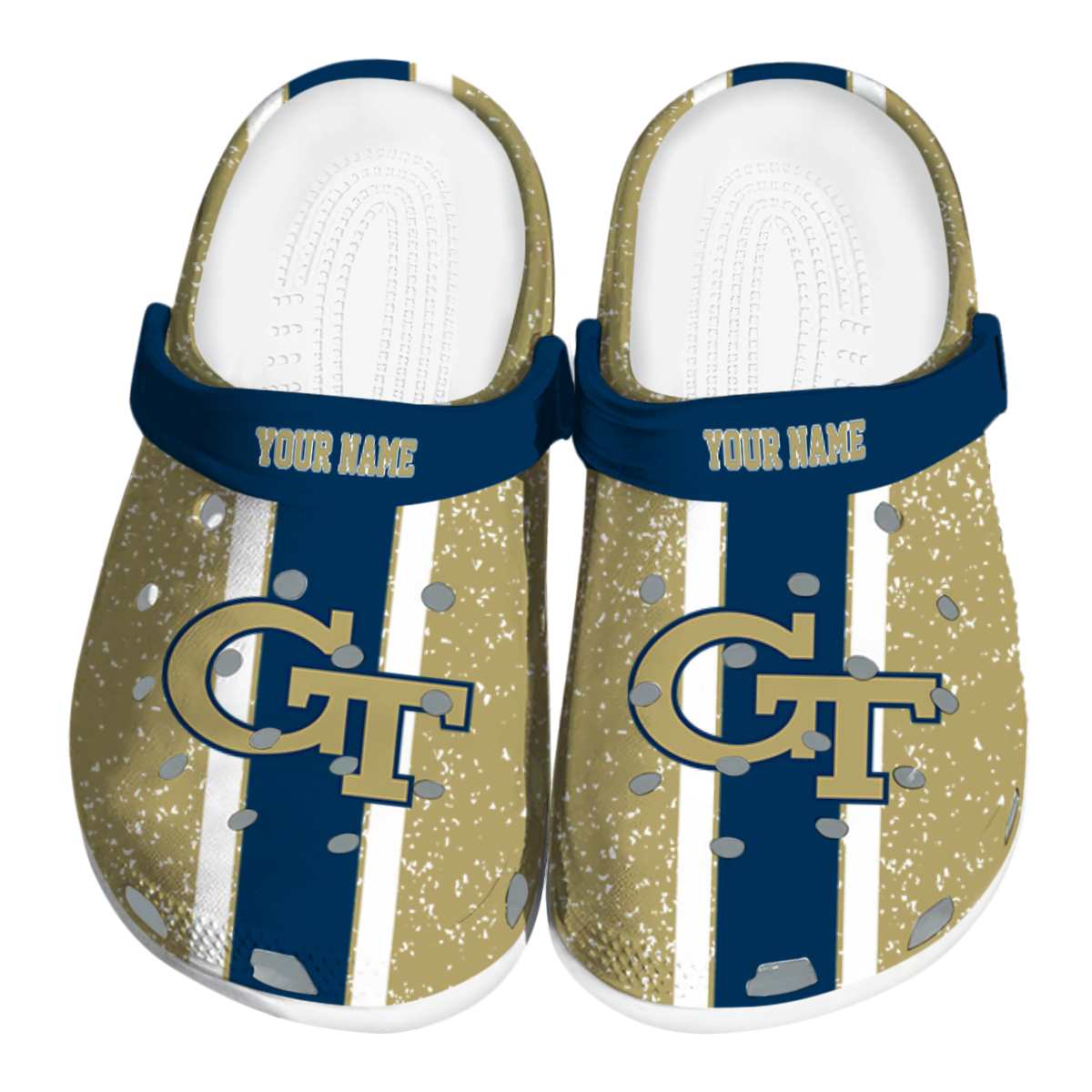 Georgia Tech Yellow Jackets NCAA Sport Crocs Crocband Clogs Shoes Comfortable For Men Women and Kids