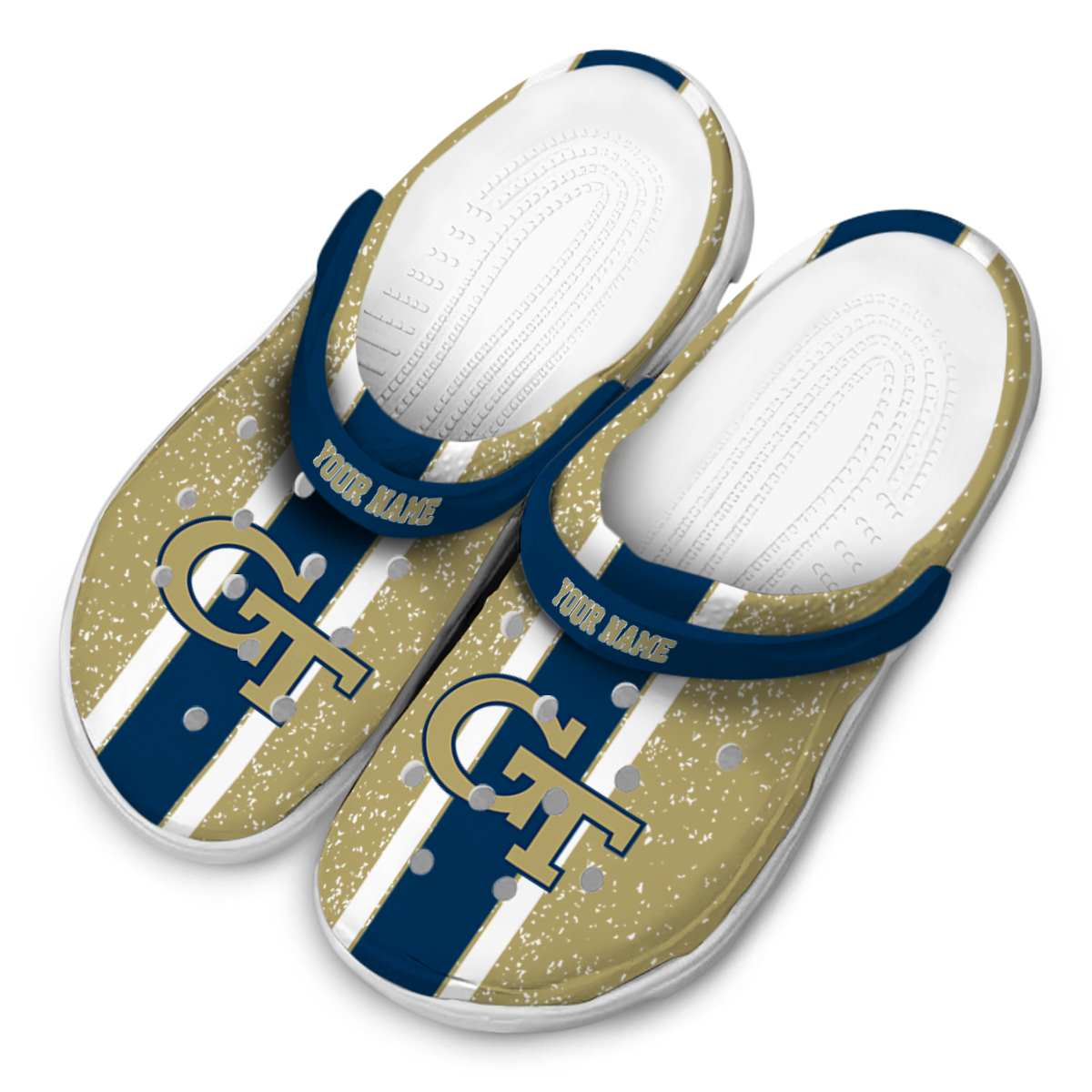 Georgia Tech Yellow Jackets NCAA Sport Crocs Crocband Clogs Shoes Comfortable For Men Women and Kids - Image 4