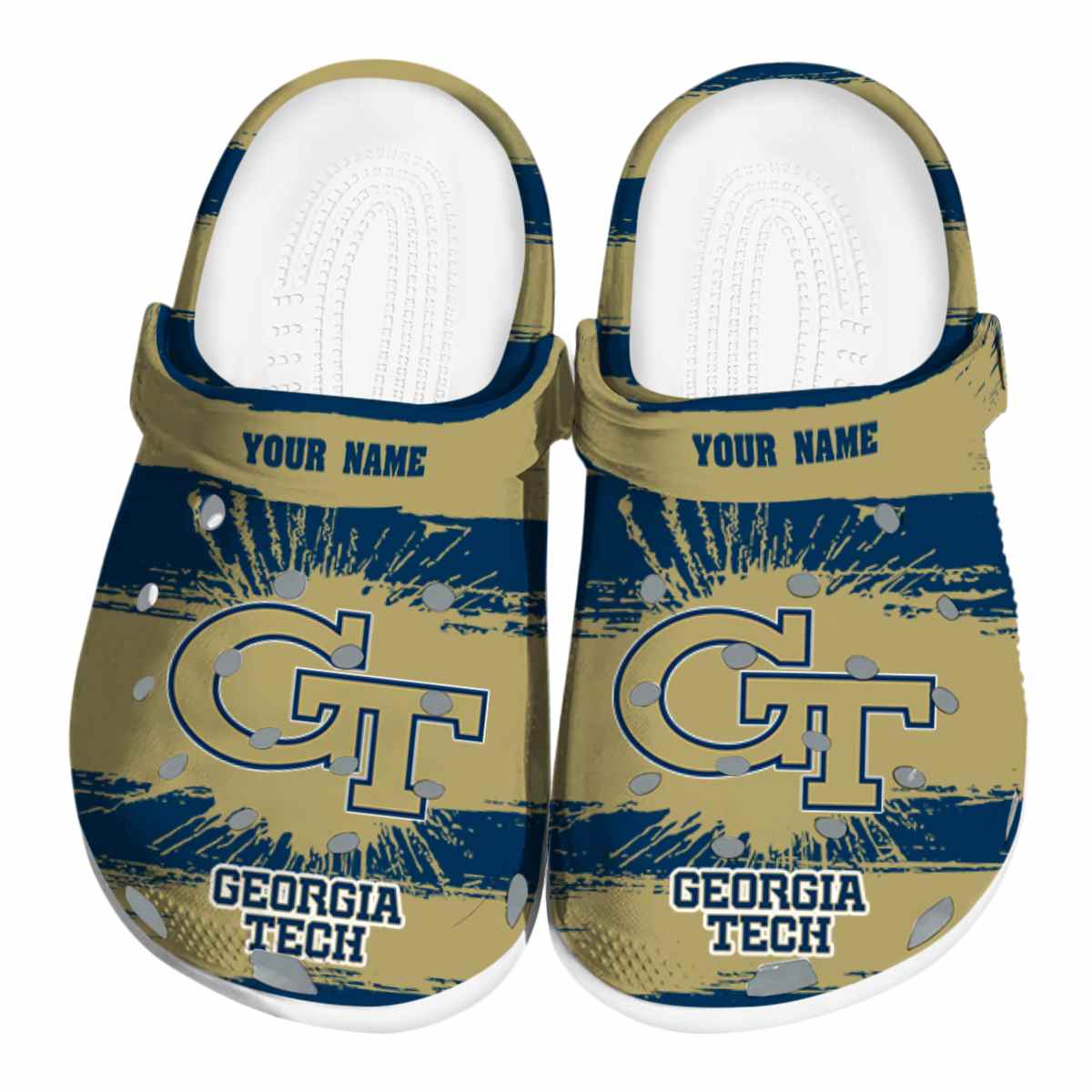 Georgia Tech Yellow Jackets NCAA Sport Crocs Crocband Clogs Shoes Comfortable For Men Women and Kids