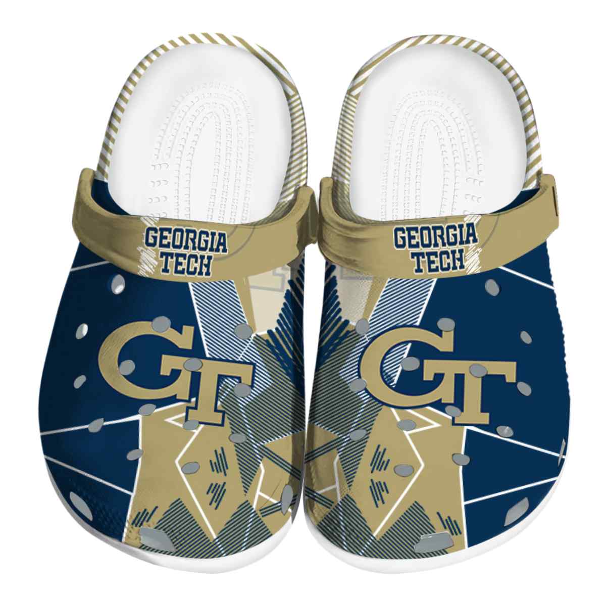 Georgia Tech Yellow Jackets NCAA Sport Crocs Crocband Clogs Shoes Comfortable For Men Women and Kids