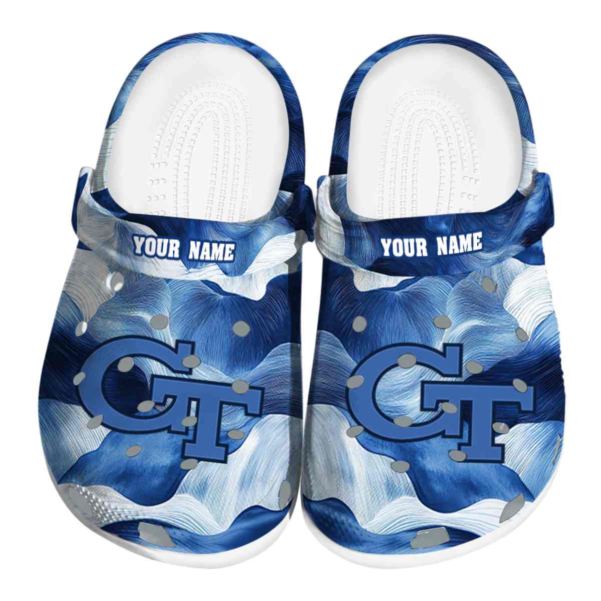 Georgia Tech Yellow Jackets NCAA Sport Crocs Crocband Clogs Shoes Comfortable For Men Women and Kids