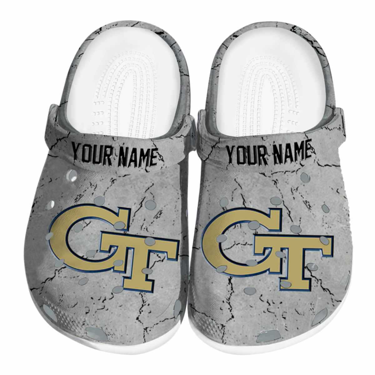 Georgia Tech Yellow Jackets NCAA Sport Crocs Crocband Clogs Shoes Comfortable For Men Women and Kids