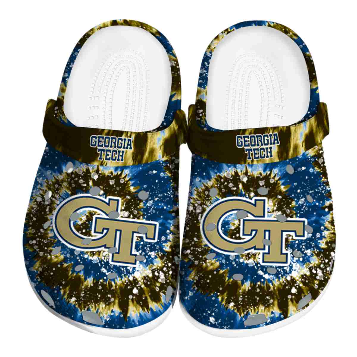 Georgia Tech Yellow Jackets NCAA Sport Crocs Crocband Clogs Shoes Comfortable For Men Women and Kids