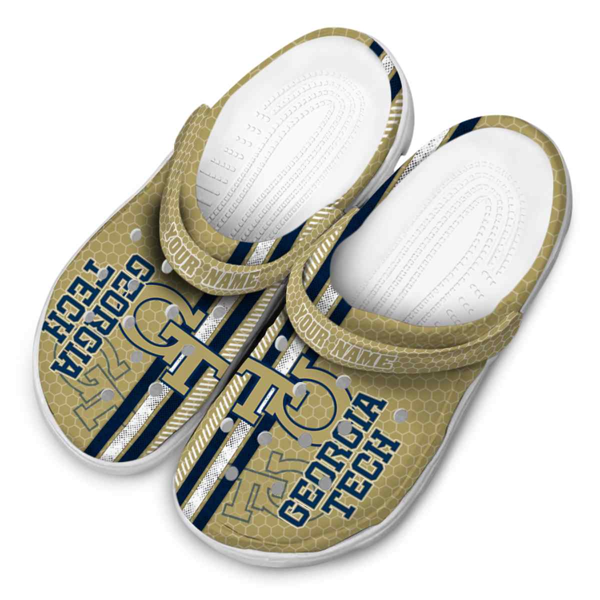 Georgia Tech Yellow Jackets NCAA Sport Crocs Crocband Clogs Shoes Comfortable For Men Women and Kids - Image 4