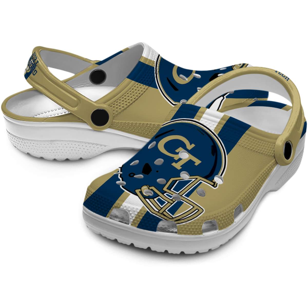 Georgia Tech Yellow Jackets NCAA Sport Crocs Crocband Clogs Shoes Comfortable For Men Women and Kids - Image 3