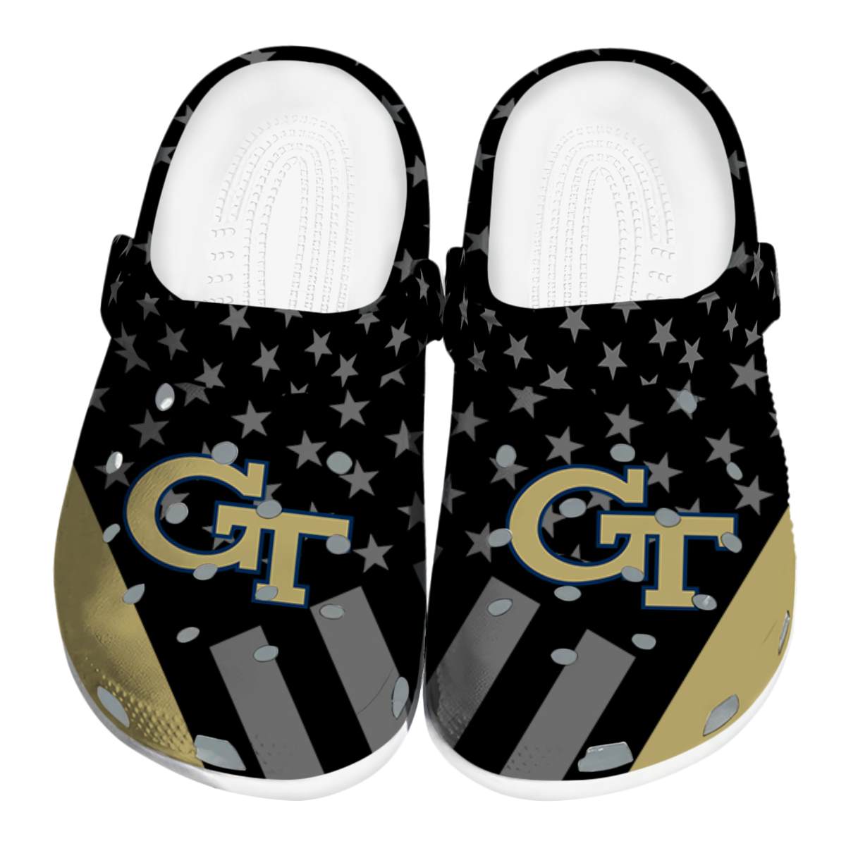 Georgia Tech Yellow Jackets NCAA Sport Crocs Crocband Clogs Shoes Comfortable For Men Women and Kids