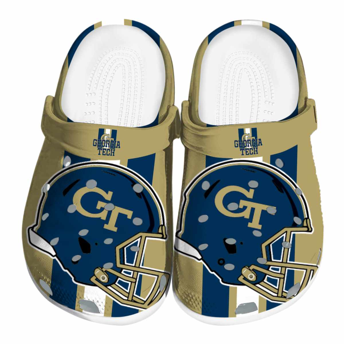 Georgia Tech Yellow Jackets NCAA Sport Crocs Crocband Clogs Shoes Comfortable For Men Women and Kids