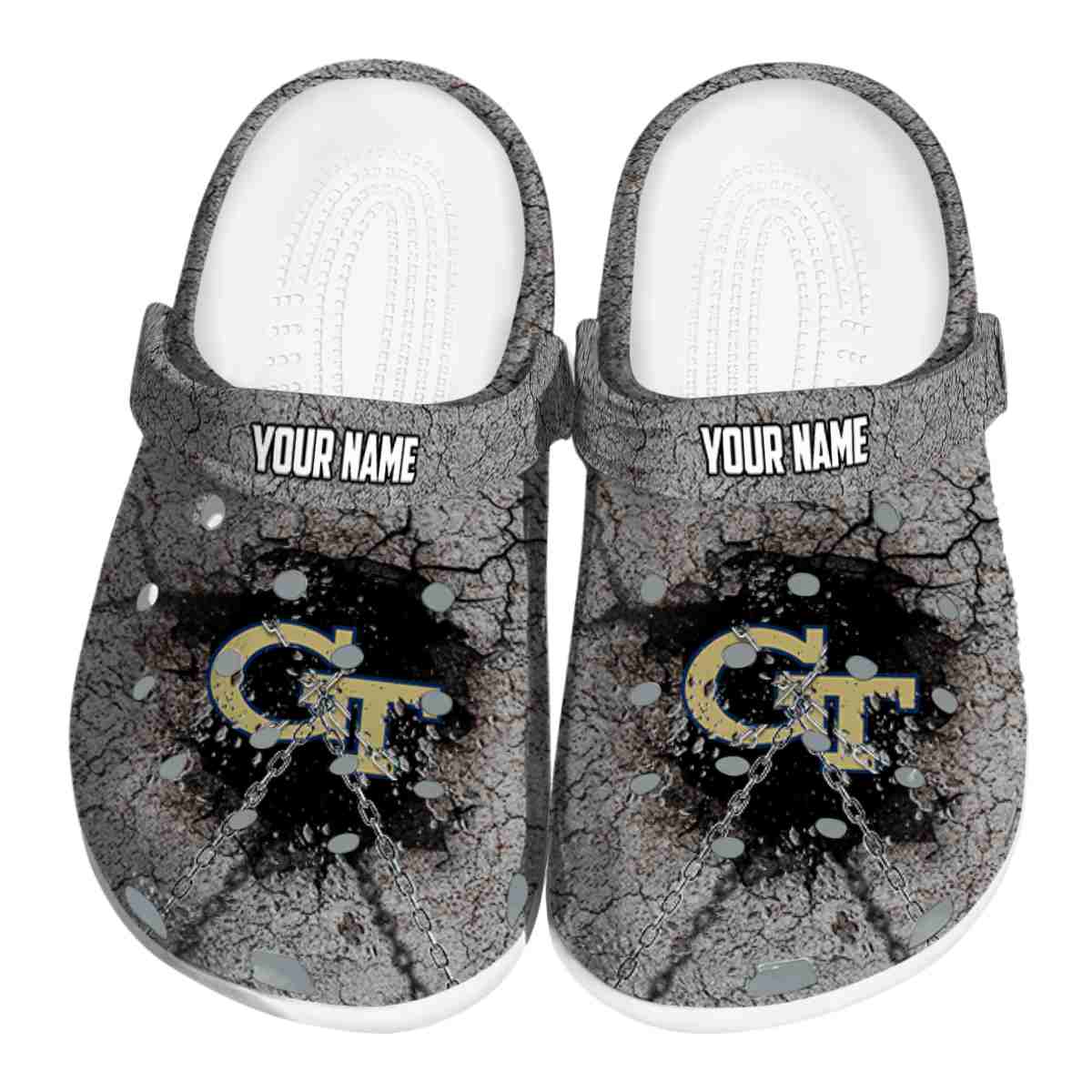 Georgia Tech Yellow Jackets NCAA Sport Crocs Crocband Clogs Shoes Comfortable For Men Women and Kids