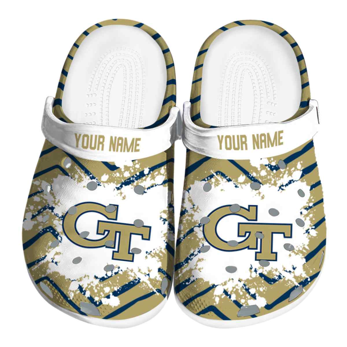 Georgia Tech Yellow Jackets NCAA Sport Crocs Crocband Clogs Shoes Comfortable For Men Women and Kids
