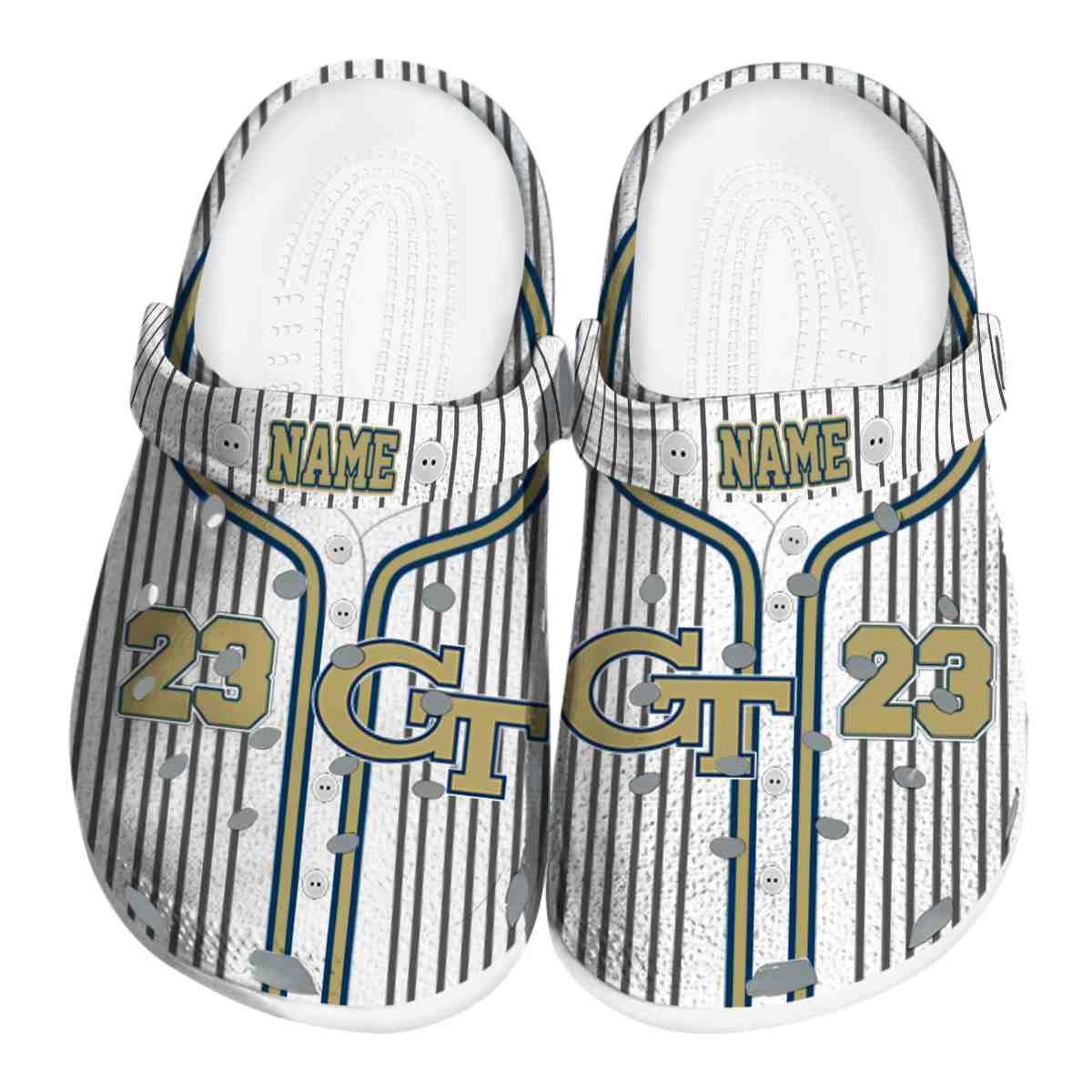 Georgia Tech Yellow Jackets NCAA Sport Crocs Crocband Clogs Shoes Comfortable For Men Women and Kids