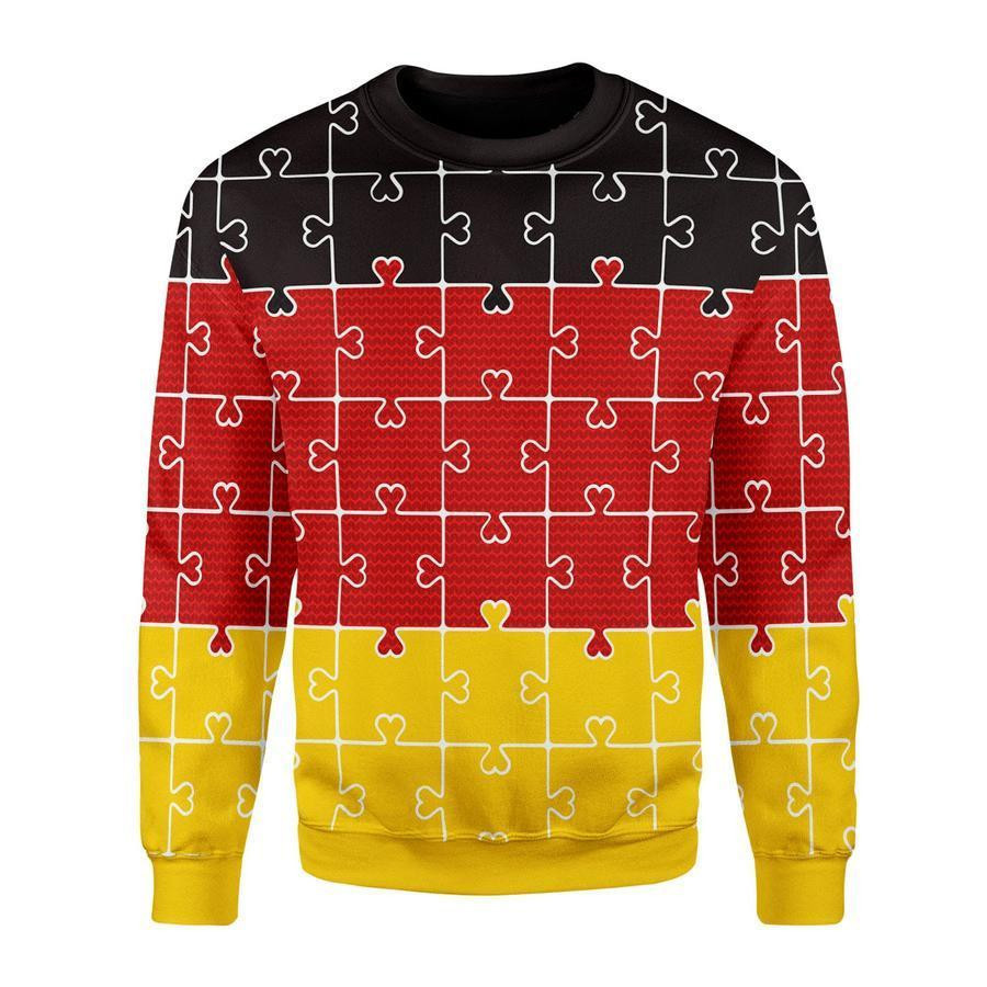 German Autism Ugly Christmas Sweater Adult 3D Funny Matching for family