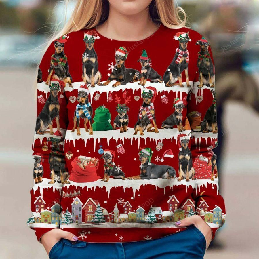 German Pinscher Dog Ugly Christmas Sweater Adult 3D Funny Matching for family