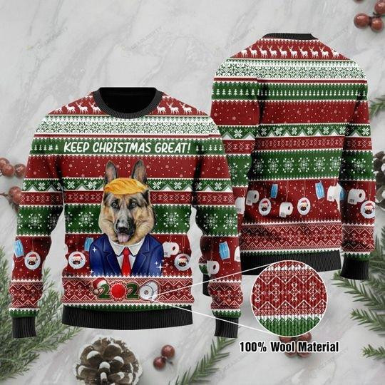 German Shepherd Dog Ugly Christmas Sweater Adult 3D Funny Matching for family