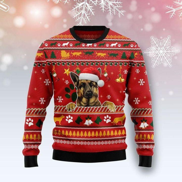 German Shepherd Dog Ugly Christmas Sweater Adult 3D Funny Matching for family