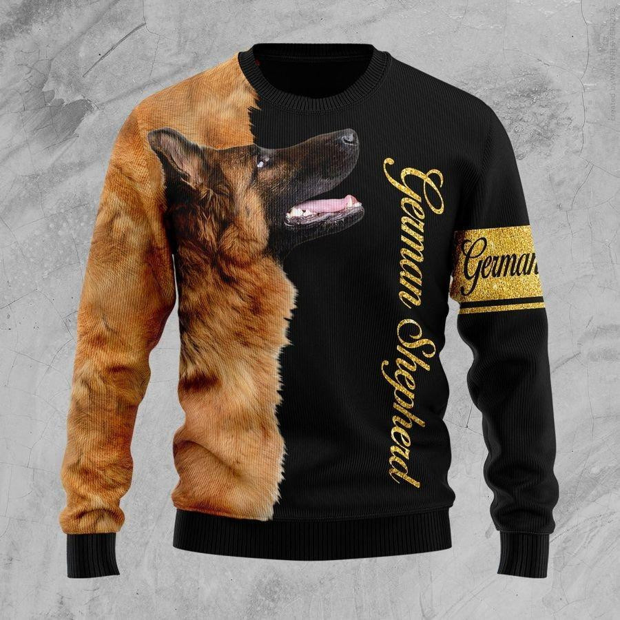 German Shepherd Dog Ugly Christmas Sweater Adult 3D Funny Matching for family