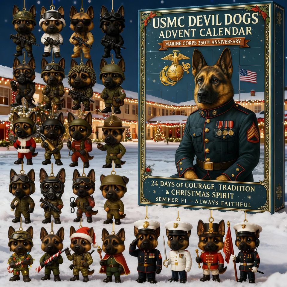 German Shepherd Military Dog Advent Calendar 2025, Soldier Companion Figures, Patriotic Christmas Countdown Gift, Advent Calendar Acrylic  2D Flat