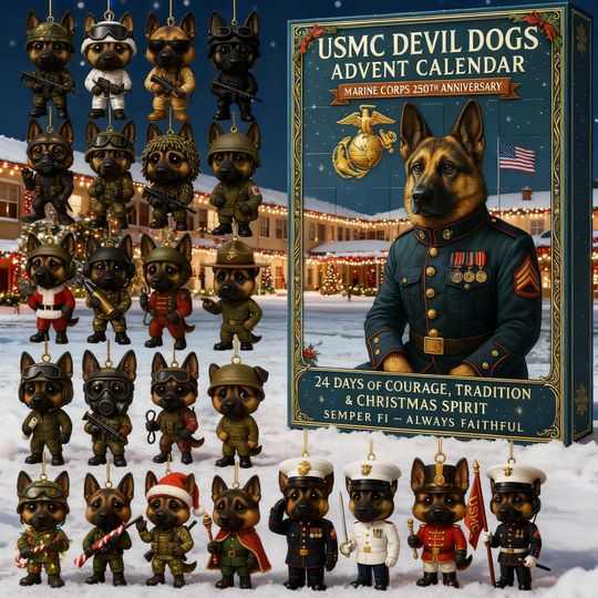German Shepherd Military Dog Advent Calendar 2025, Soldier Companion Figures, Patriotic Christmas Countdown Gift, Advent Calendar Acrylic 2D Flat - Image 5