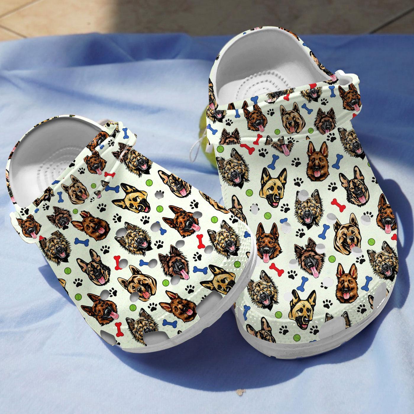 German Shepherds Dog Crocs Crocband Clogs Shoes Comfortable For Men Women and Kids