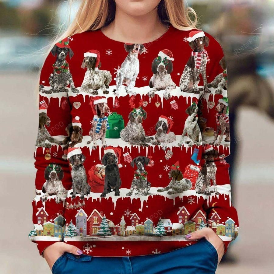 German Shorthaired Pointer Dog Ugly Christmas Sweater Adult 3D Funny Matching for family