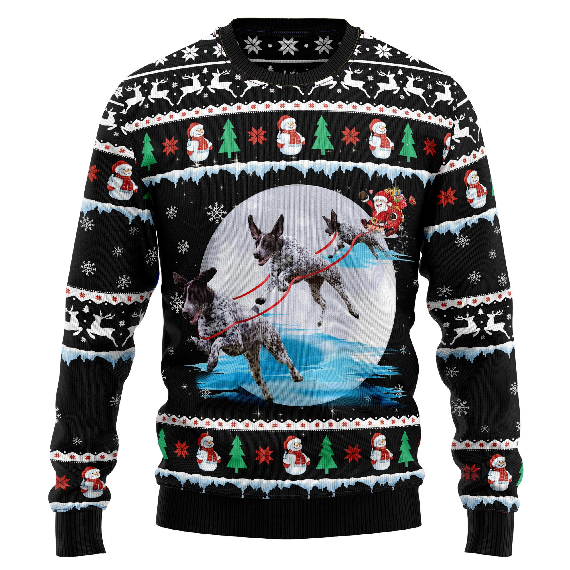 German Shorthaired Pointer Santa On Highway Ugly Sweater