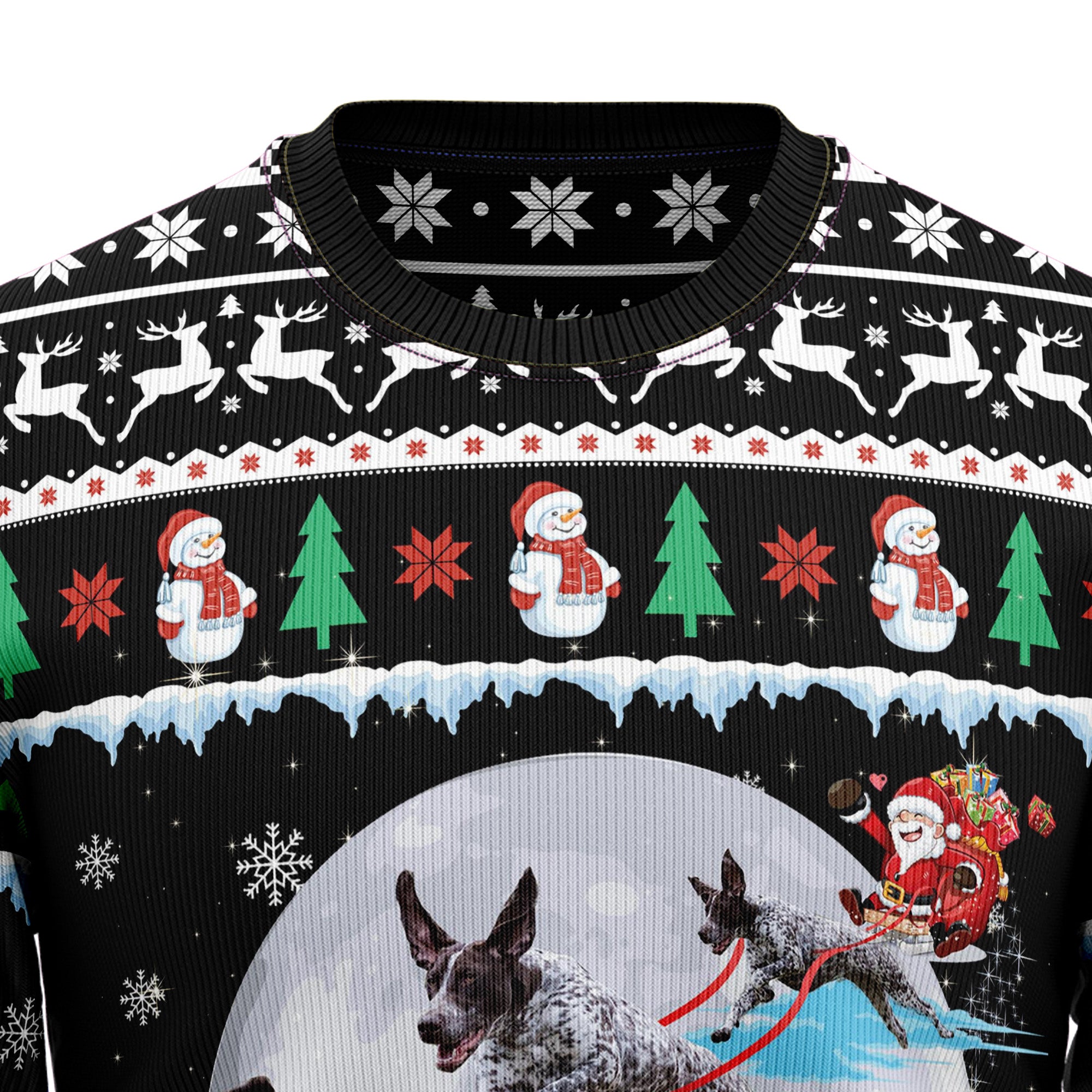 German Shorthaired Pointer Santa On Highway Ugly Sweater - Image 2