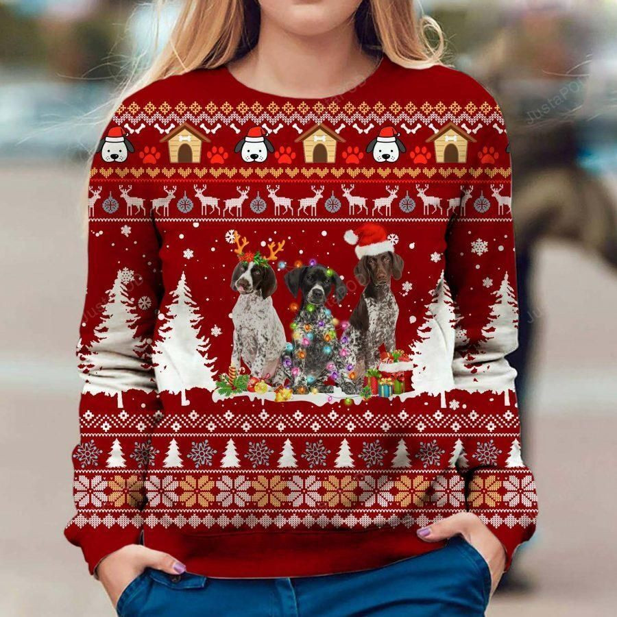 German Shorthaired Pointer Ugly Christmas Sweater Adult 3D Funny Matching for family