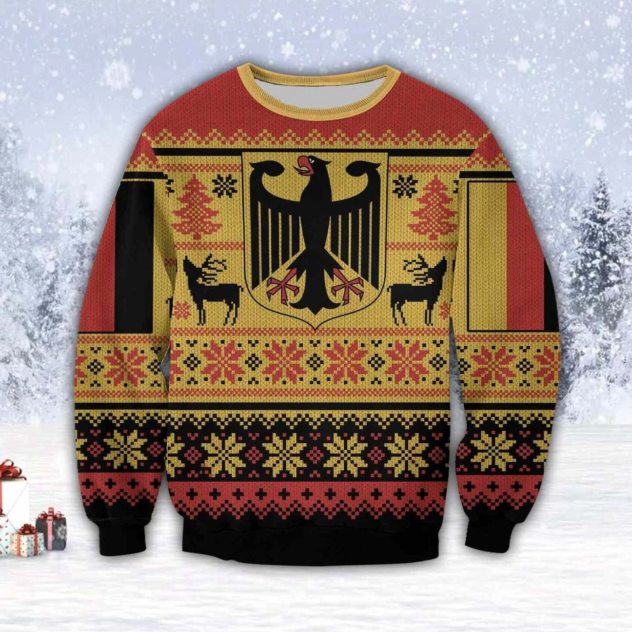 Germany Ugly Christmas Sweater Adult 3D Funny Matching for family