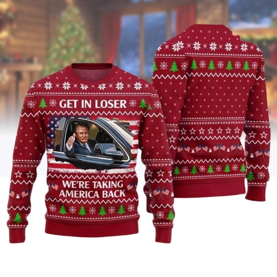 Get In Lose Trump Christmas Ugly Sweater, Humorous Trump Christmas Tee