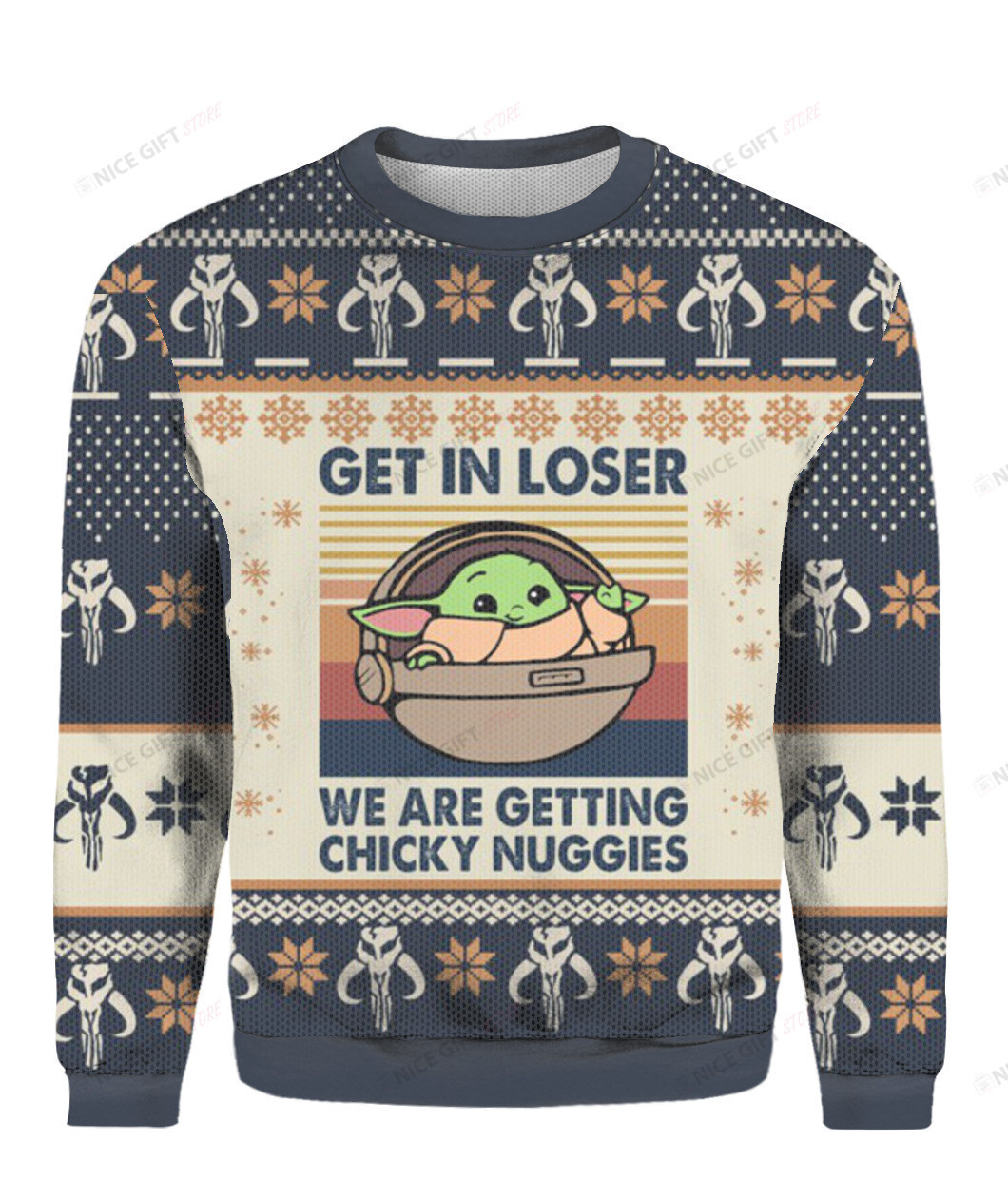 Get In Loser We Are Getting Chicky Nuggies Ugly Christmas Sweater Adult 3D Funny Matching for family - Image 2