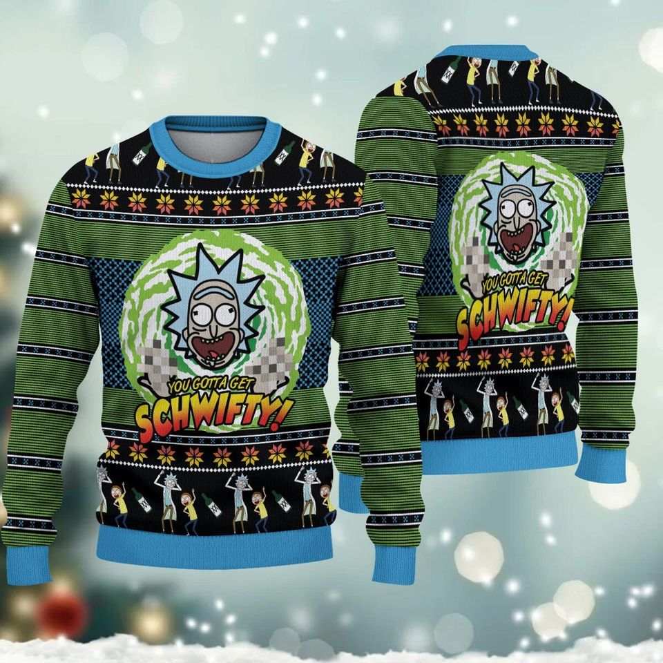 get schwif Rick And Rickandmorty Ugly Christmas Sweater