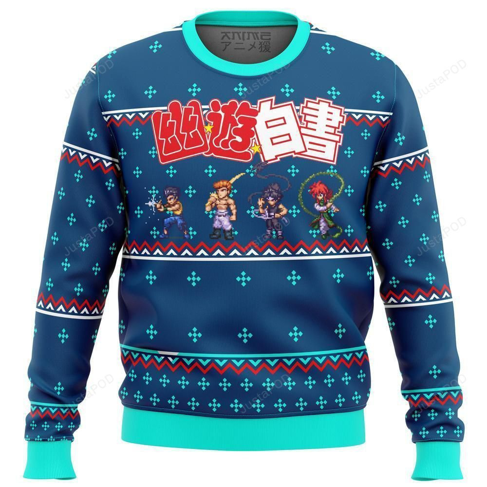 Ghost Fighter Yuyu Hakusho Ugly Christmas Sweater Adult 3D Funny Matching for family