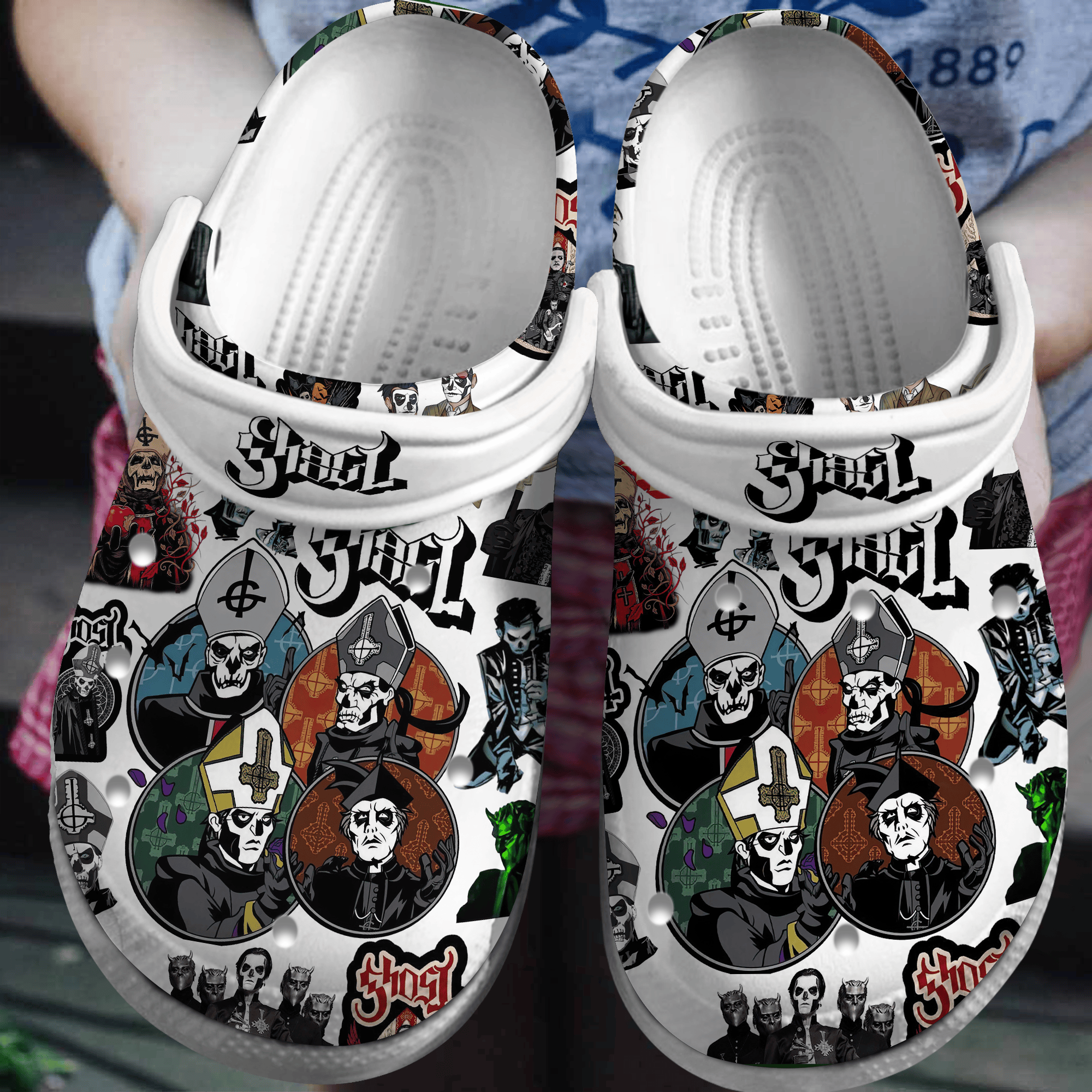 Ghost Music Crocs Crocband Clogs Shoes Comfortable For Men Women and Kids