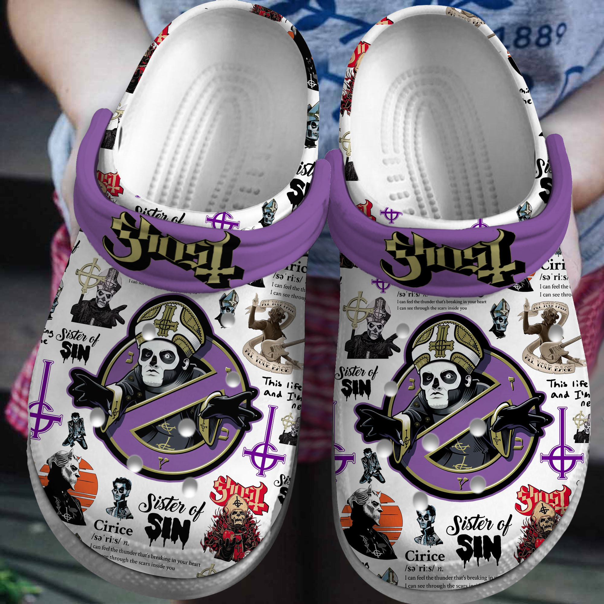 Ghost Music Crocs Crocband Clogs Shoes Comfortable For Men Women and Kids