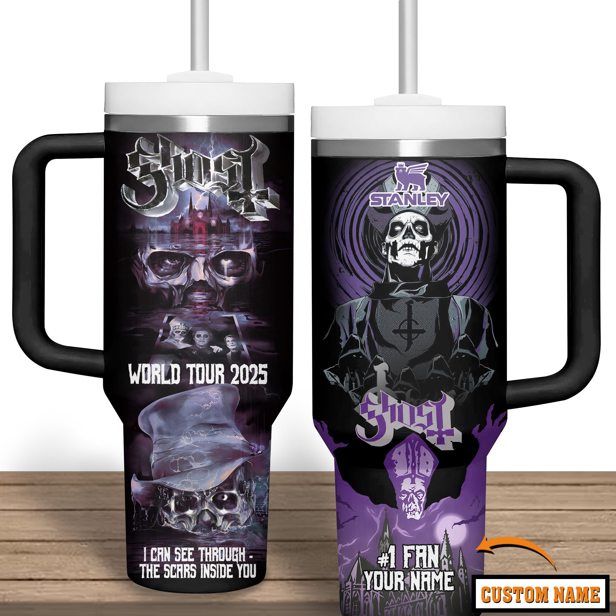 Ghost Music Custom Stanley Cup 40 oz 30 oz Tumbler With HandleTVC2301279 - Image 2