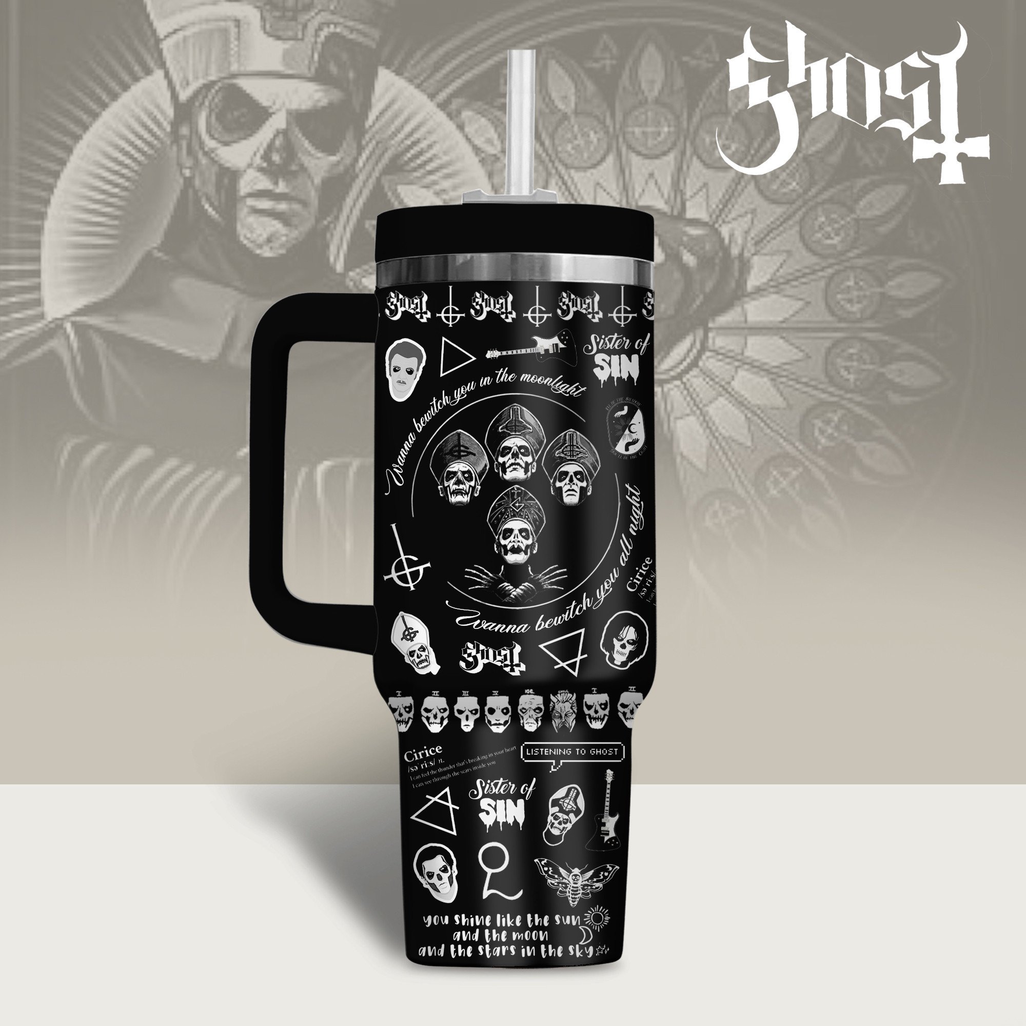 Ghost Music Custom Stanley Cup 40 oz 30 oz Tumbler With HandleTVC2301512 - Image 2