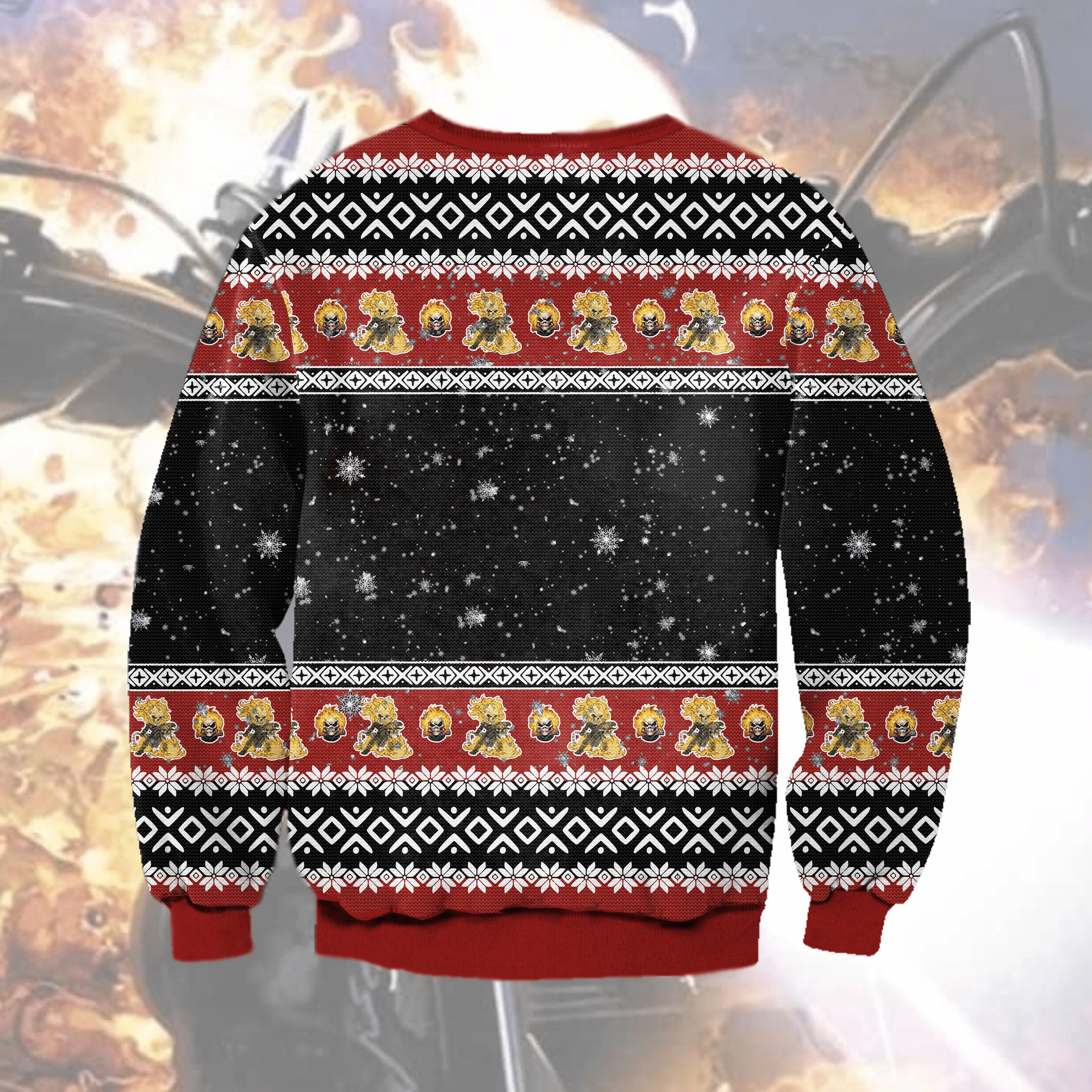 Ghost Rider Ugly Christmas Sweater Adult 3D Funny Matching for family - Image 2
