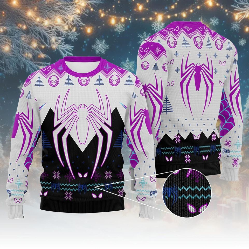 Ghost Spider Ugly Christmas Sweater, Gwen Stacy Christmas Sweatshirt