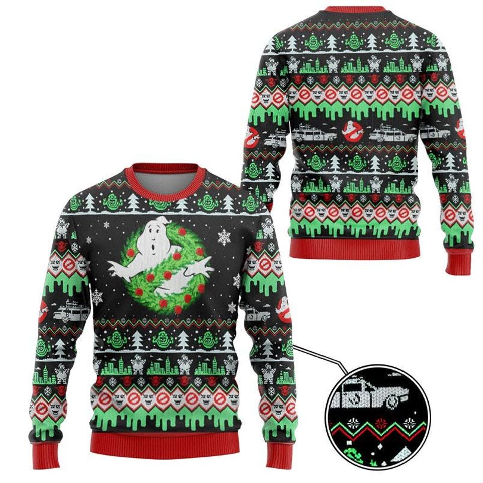 Ghostbusters Christmas Edition Custom Ugly Sweater, Ghostbusters Ugly Christmas - Image 3