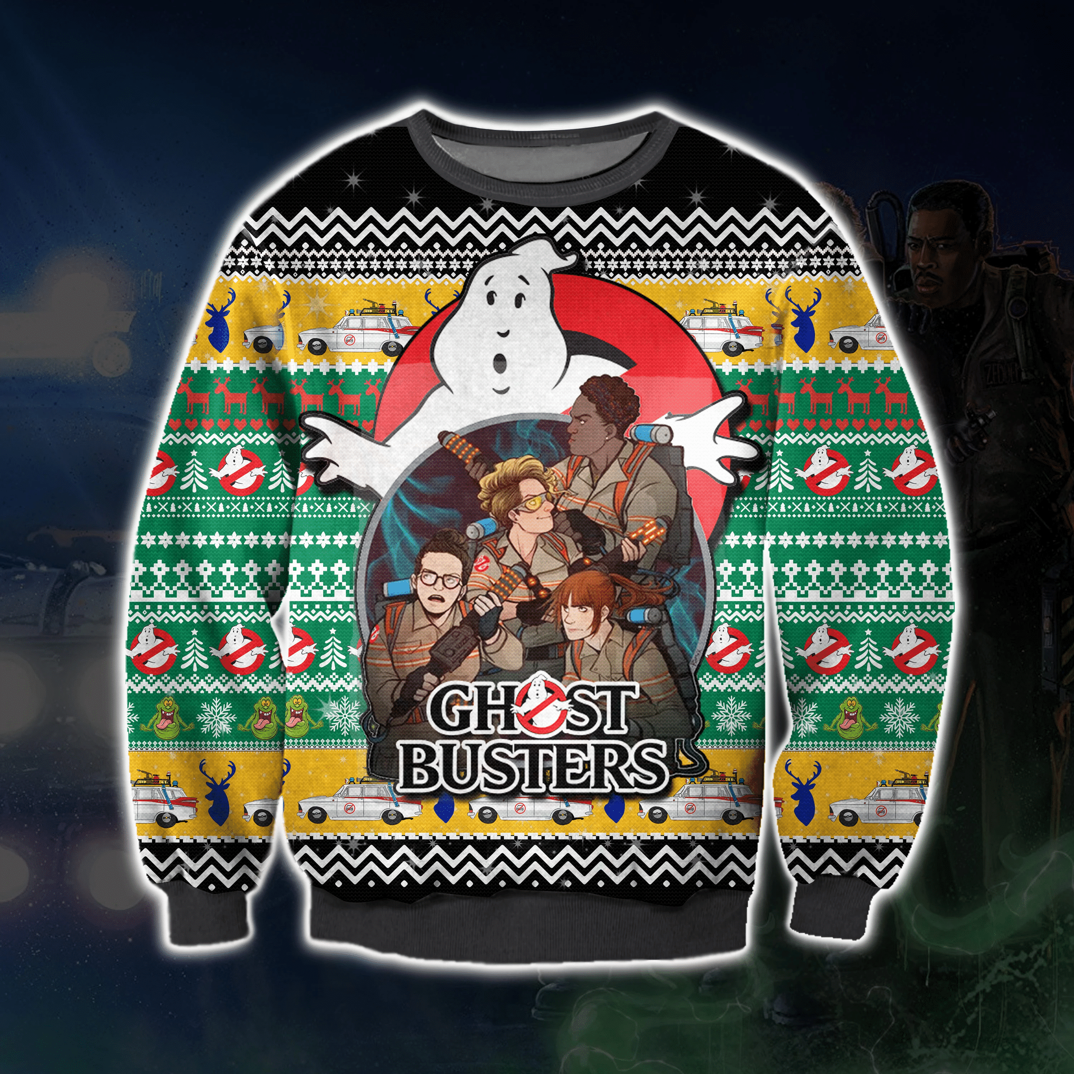 Ghostbusters Ugly Christmas Sweater Adult 3D Funny Matching for family