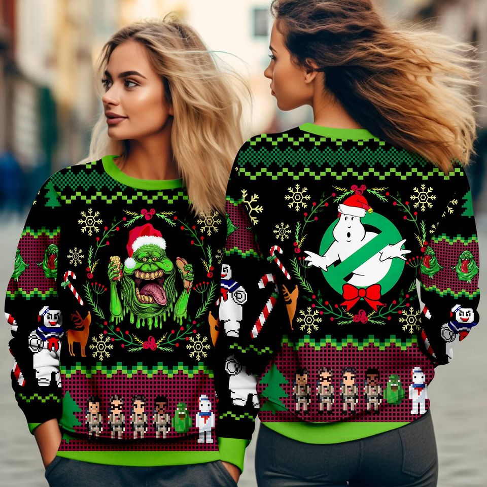 Ghostbusters Ugly Christmas Sweater, I Aint' Afraid of No Relatives Ugly Sweater