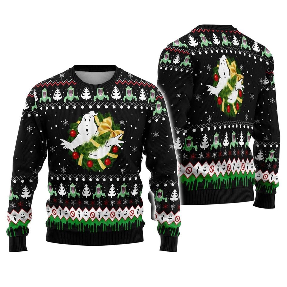 Ghostbusters Ugly Christmas Sweater, Stay Puft Marshmallow Man Ugly Sweater
