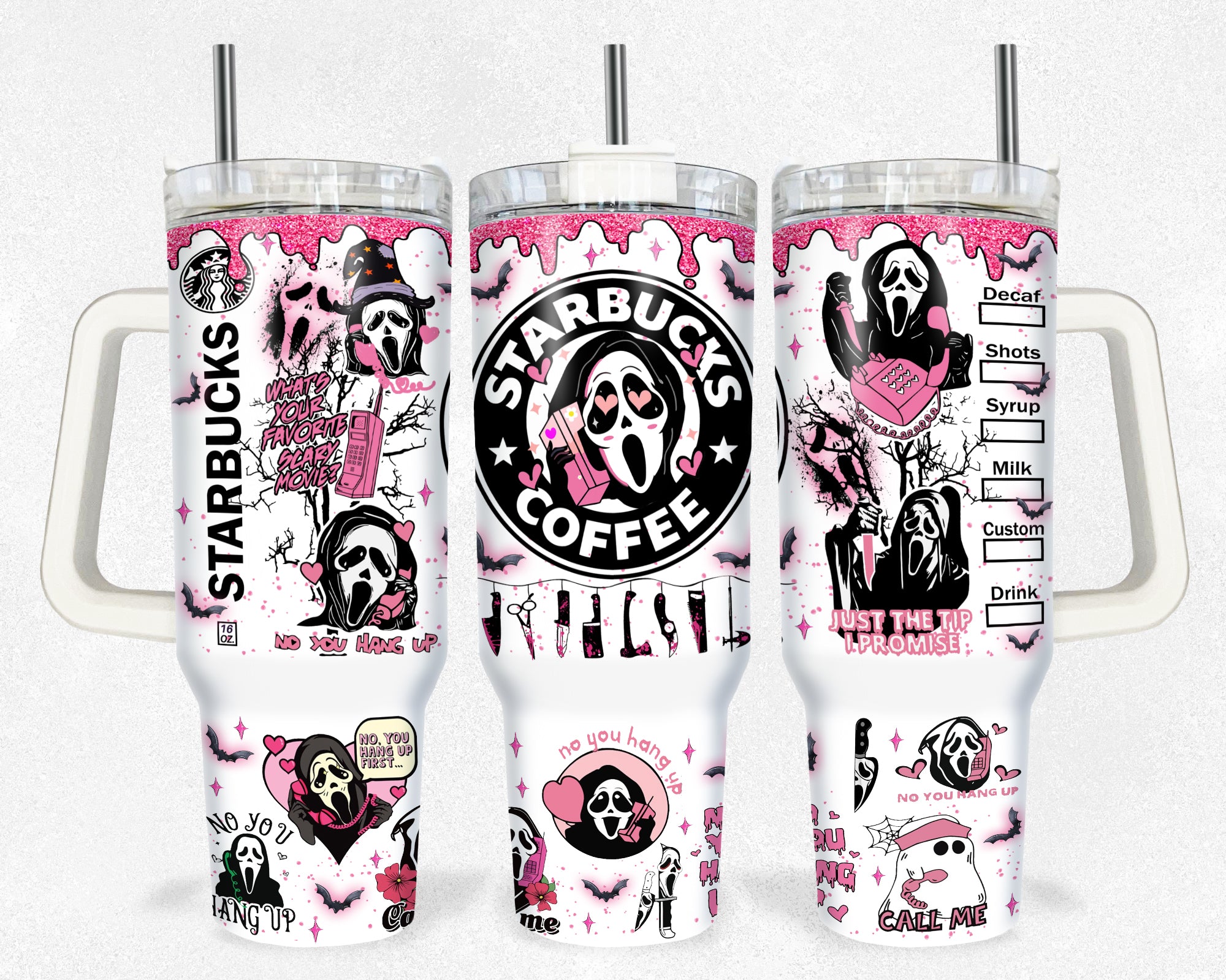 Ghostface Coffee Scream Movies Custom Stanley Cup 40 oz 30 oz Tumbler With HandleTVC2301176