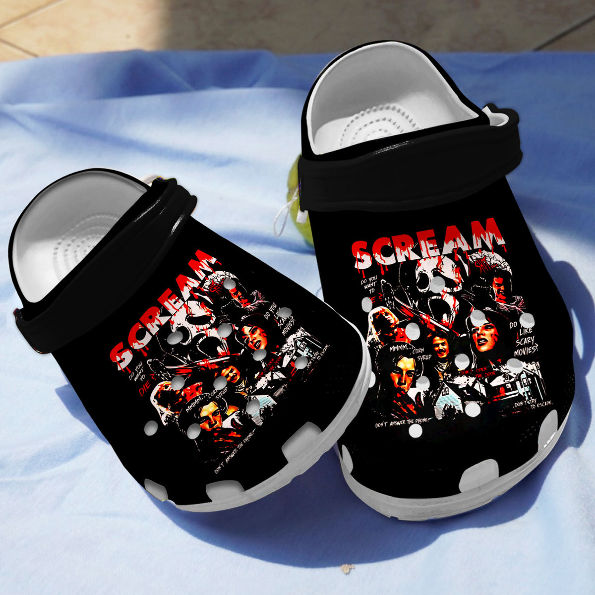 Ghostface Scream Movie Crocs Crocband Clogs Shoes Comfortable For Men Women and Kids