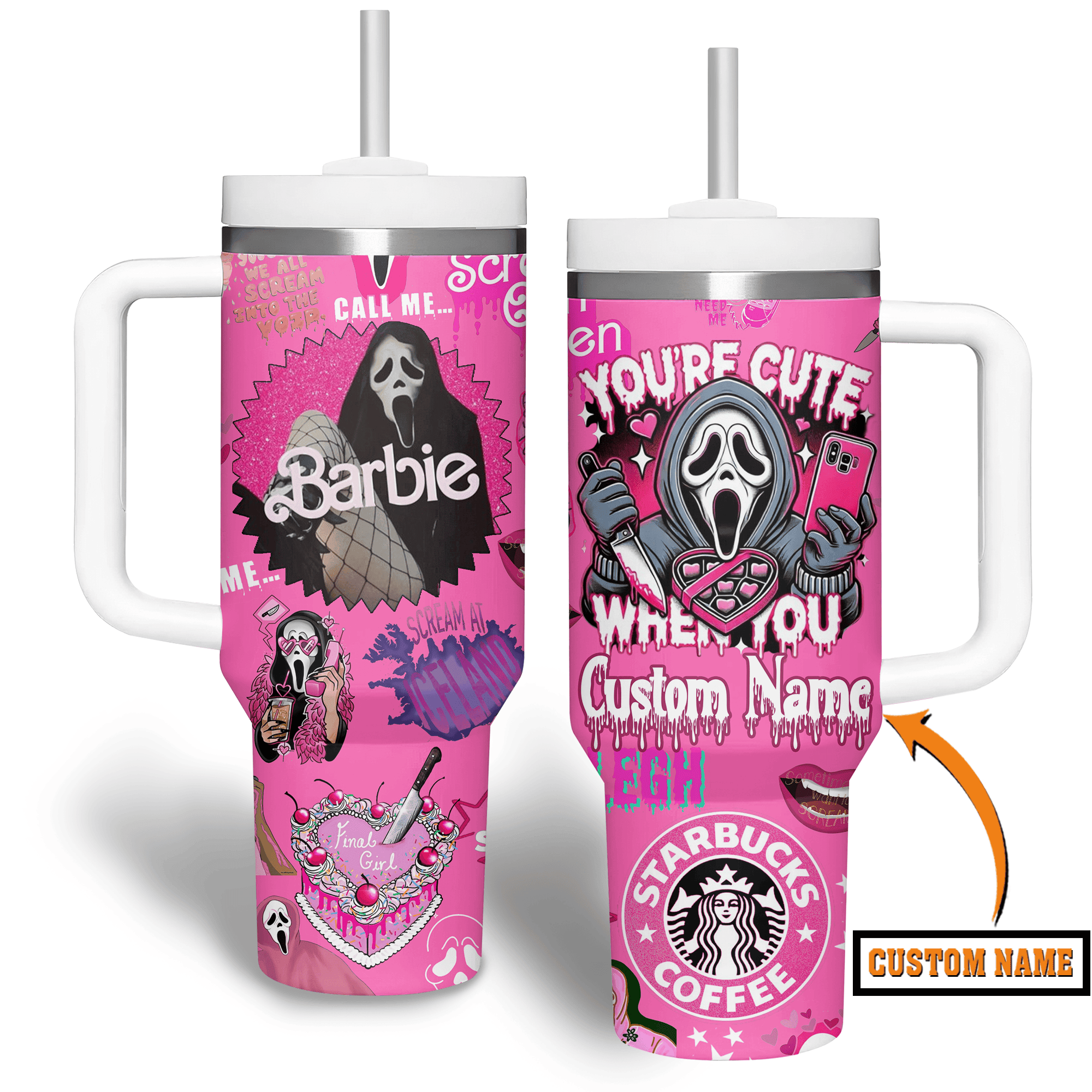 Ghostface Scream Movies Custom Stanley Cup 40 oz 30 oz Tumbler With HandleTVC2301512